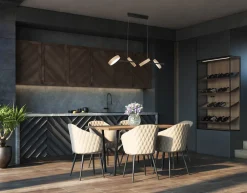 Näve LED / CCT Pendelleuchte "TESSA" L: 110cm almond Best