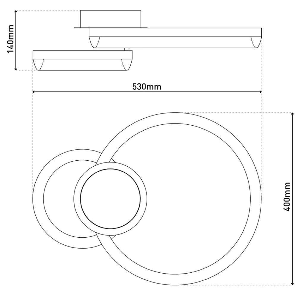Näve LED Deckenleuchte "CIRCULO" L: 53 cm Sale