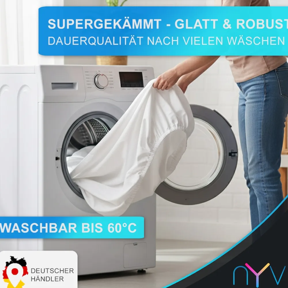 Edel Jersey Spannbettlaken Deluxe für Matratzen bis 25 cm Steghöhe - 100% Baumwolle supergekämmt, 140g/m², Rundumgummizug Farbe:Schwarz;Größe: (2er Set) ^ NYVI