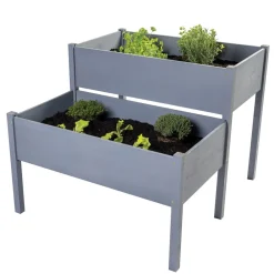 Hochbeet Green mit 2 Abteilungen - Gartenbeet mit Unkrautvlies ^ NYVI