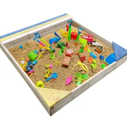 Kinder Sandkasten Kids Semplice 102x96 cm - Sandkasten mit Abdeckung & 3 Sitzplätze ^ NYVI Best