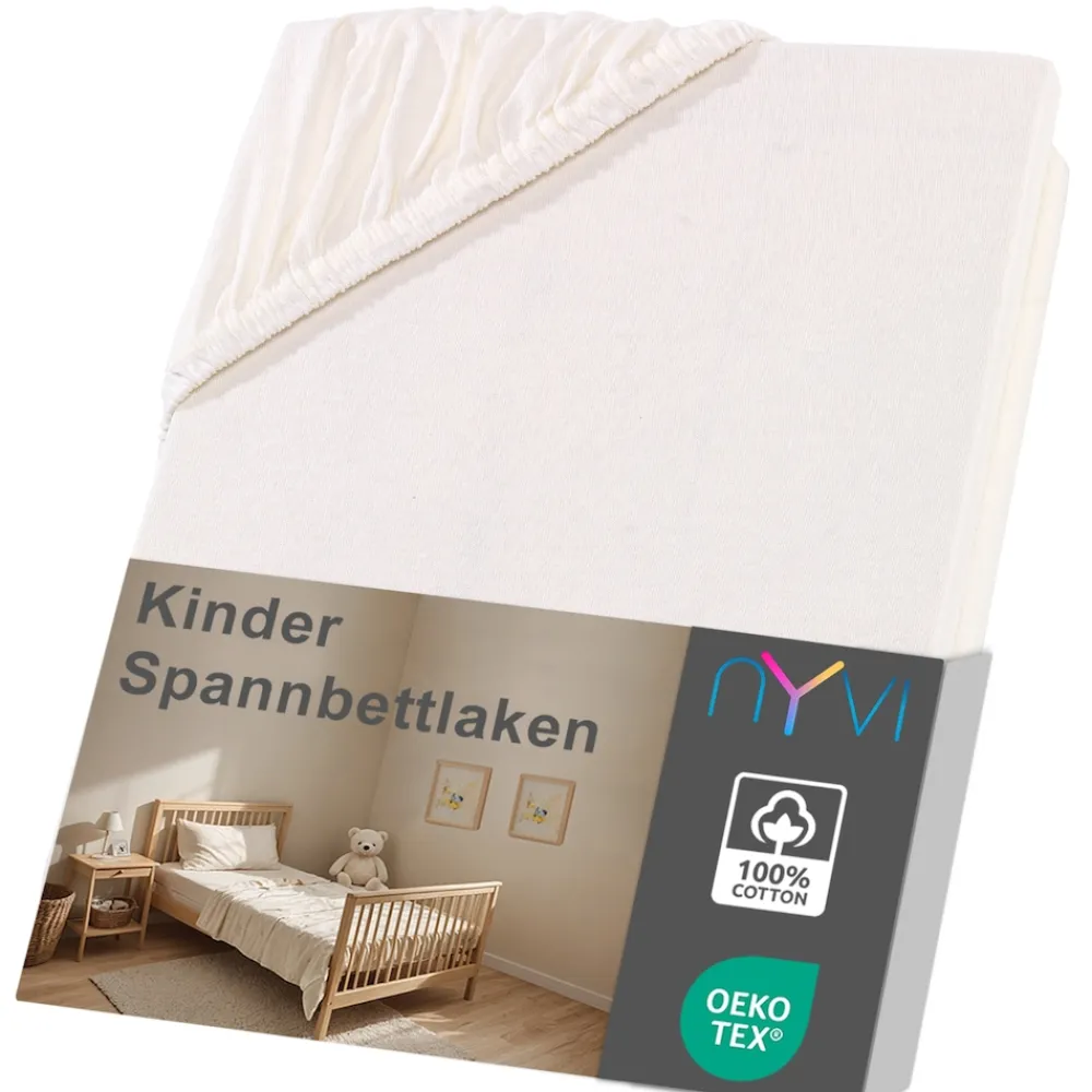 Kinder Spannbettlaken Junior für Kinderbettmatratzen bis 12cm Höhe - Weich & Anschmiegsam, Rundumgummizug, Bügelfrei Größe:;Farbe: ^ NYVI Best
