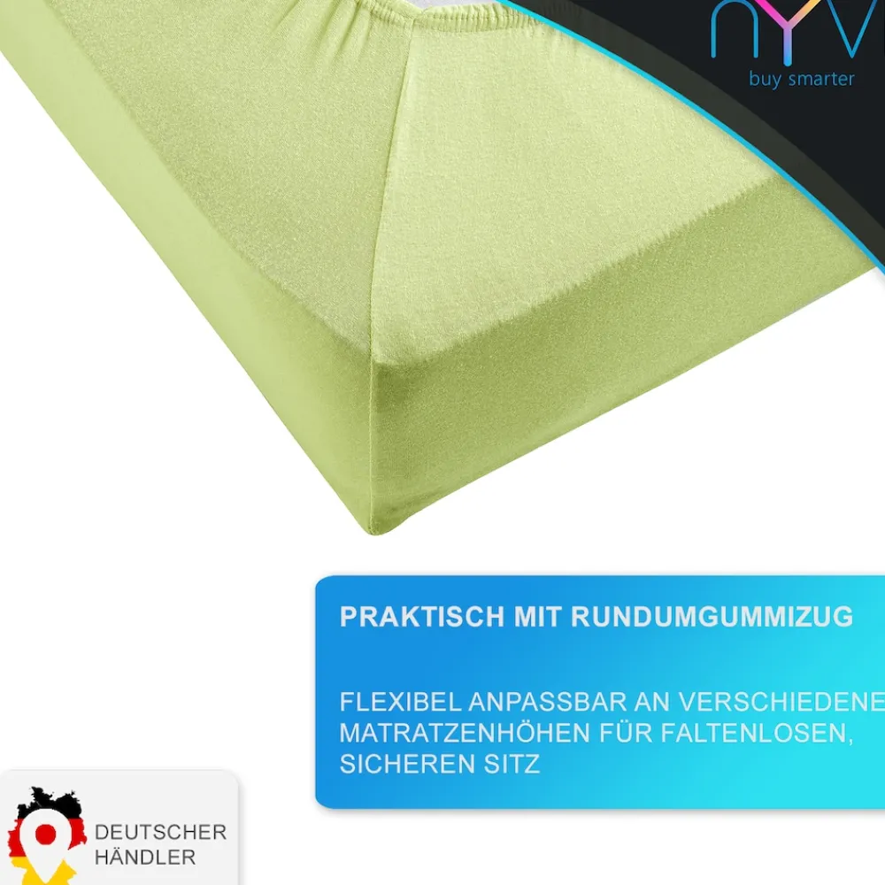 Kinder Spannbettlaken Junior für Kinderbettmatratzen bis 12cm Höhe - Weich & Anschmiegsam, Rundumgummizug, Bügelfrei Größe:;Farbe: ^ NYVI Best