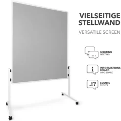 Moderationstafel mit Rollen | Doppelseitig | 150 x 120 cm | Filz ^ Office Marshal