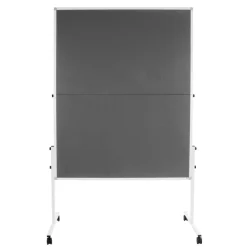 Moderationstafel | Grau | Doppelseitig & klappbar | Mit Rollen ^ Office Marshal New