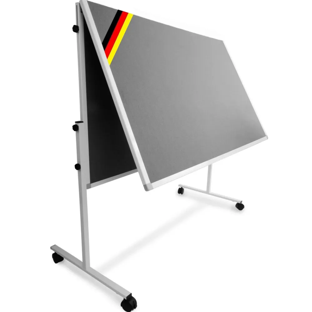 Moderationstafel | Grau | Doppelseitig & klappbar | Mit Rollen ^ Office Marshal New