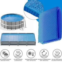 OK-Living Eckige Solarfolie Pool blau, Solarabdeckplane 800x500 cm Online