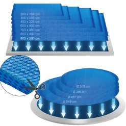 OK-Living Eckige Solarfolie Pool blau, Solarabdeckplane 800x500 cm Online