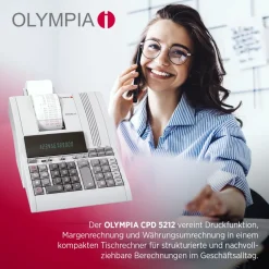 CPD 5212 Tischrechner, 2-farbig druckend ^ Olympia