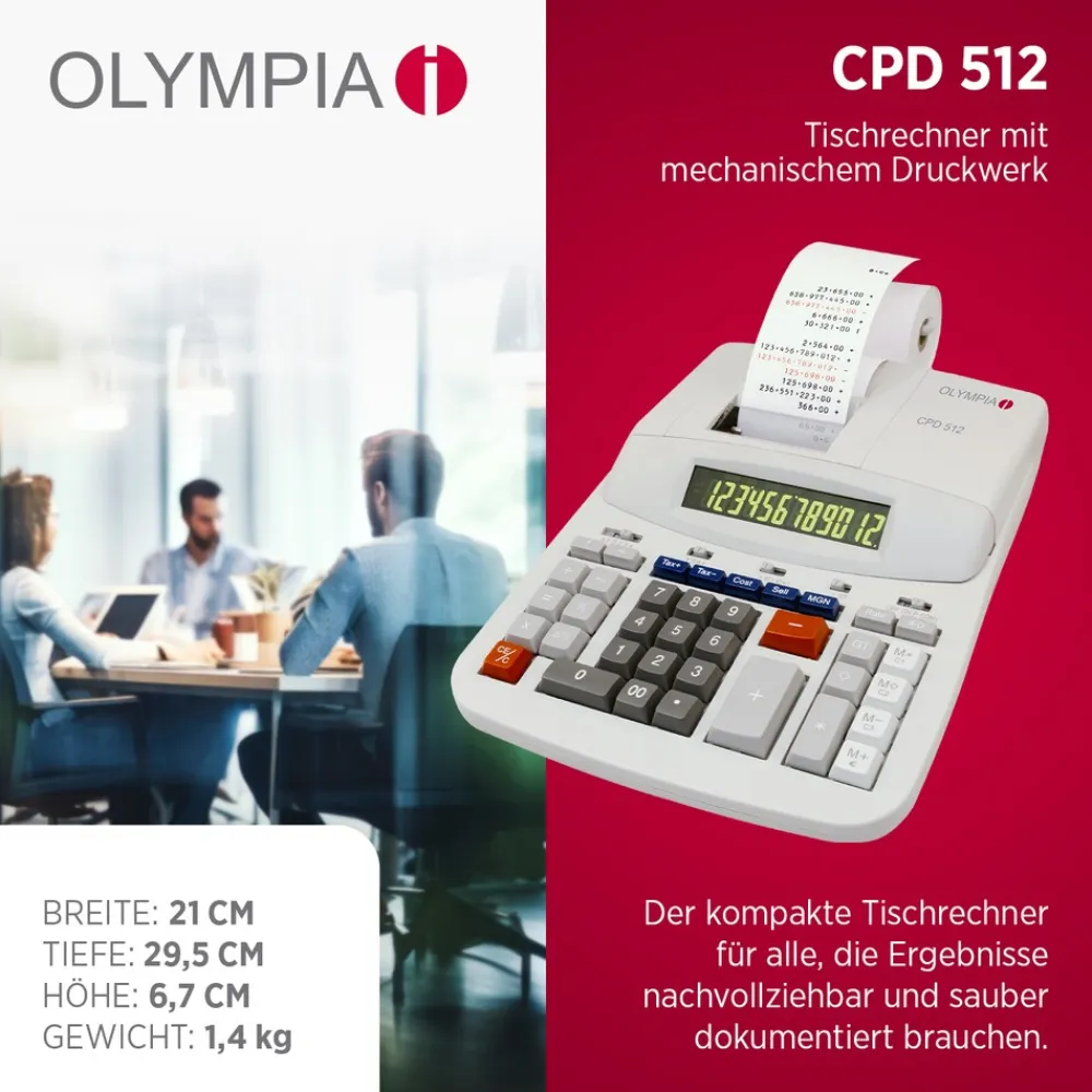 CPD 512 Tischrechner mit mechanischem Druckwerk ^ Olympia Sale