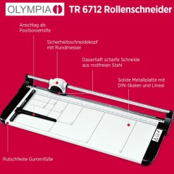 TR 6712 Profi Rollenschneidegerät, DIN A2, bis 12 Blatt ^ Olympia
