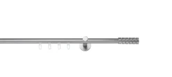 ondeco Gardinenstange auf Maß Innenlauf 20mm Rille 1-lauf  Wandträger 12cm mit Gleiter Farbe: , Größe: Edelstahl-Optik Online