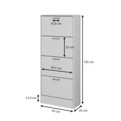 Oskar -Store Schuhkipper Georg Weiß, 63 x 150 cm, Schuhschrank mit 4 Fächer, modern Online
