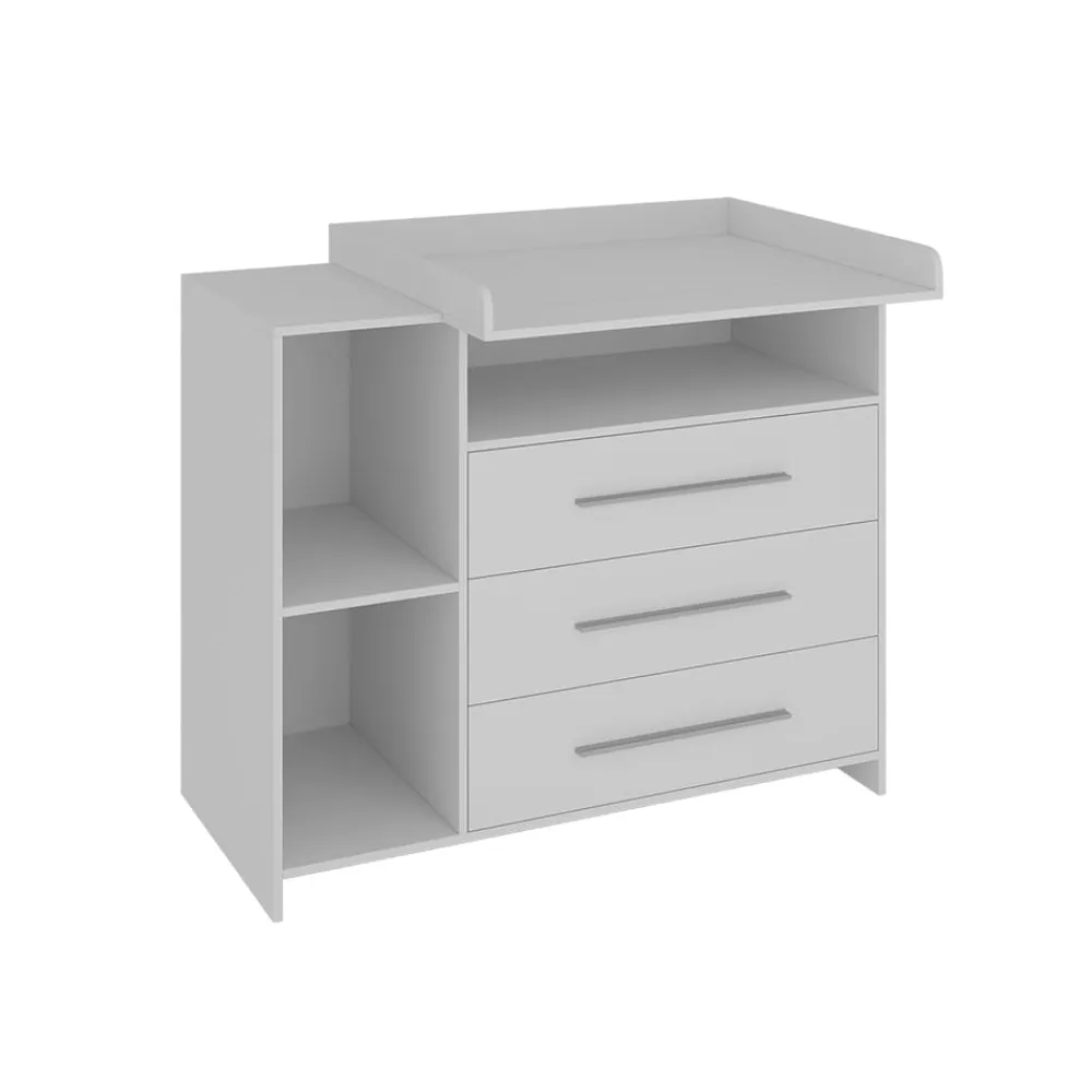-Store Wickeltisch Paula, 110 x 94 cm, Weiß, Wickelkommode mit Wickelaufsatz ^ Oskar Online