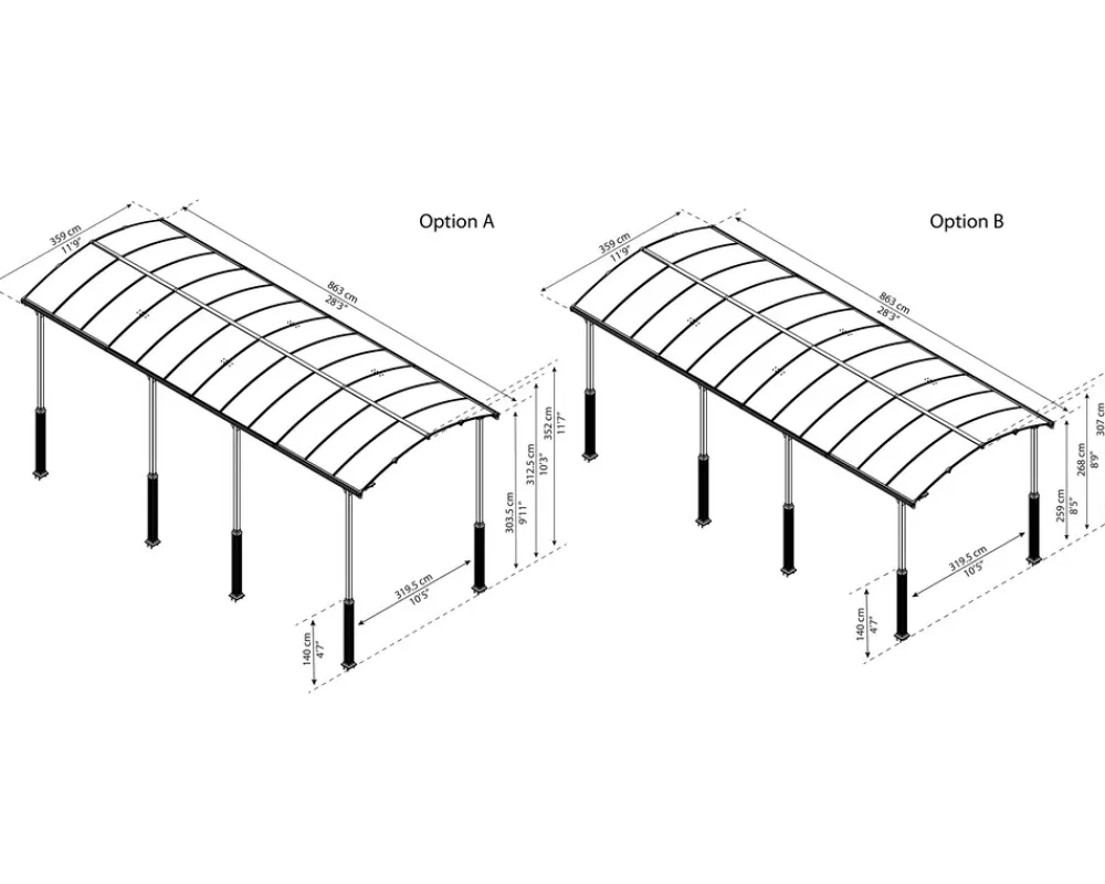 - Canopia | Alpine 3.6 X 9 Carport Wohnmobil in Grau ^ PALRAM Best