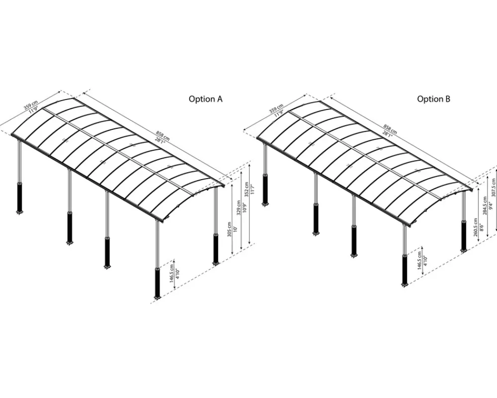 - Canopia | Alpine 3.6 X 9 Carport Wohnmobil in Grau ^ PALRAM Best