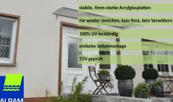 PALRAM Canopia Aquila Vordach, anthrazit, klar 300x92x17,5 in cm (LxBxH) Clearance
