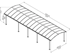 PALRAM Canopia Arcadia Carport in Grau 3.6 X 11 Online