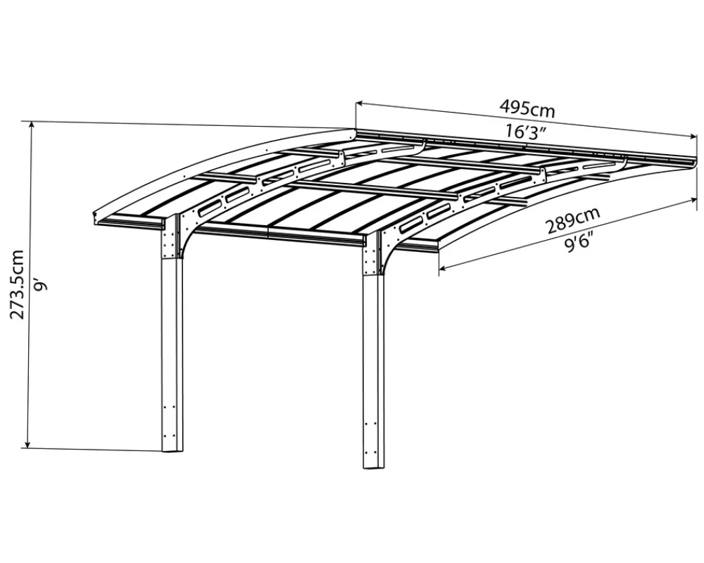 PALRAM - Canopia | Arizona Breeze 2.9 X 5 Carport, anthrazit Online