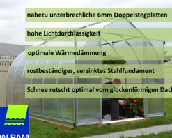 - Canopia | Bella 3.6x2.4 Gewächshaus, silber, Stegplatten ^ PALRAM Discount