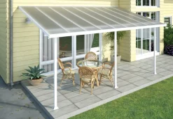 PALRAM Canopia Feria Terrassenüberdachung weiß 546x298x260-305 in cm (LxHxB) New