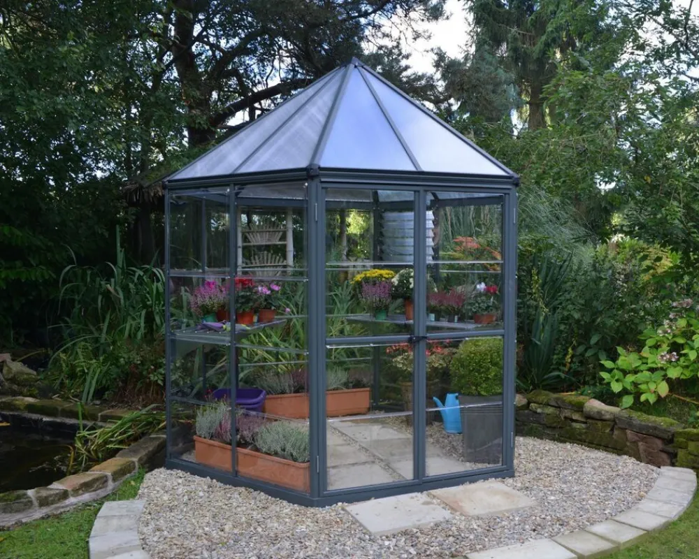 - Canopia | Oasis 2.5x2.1 Gewächshaus rund, Gewächshaus hexagon, glas pavillon ^ PALRAM New