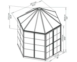 - Canopia | Oasis 2.5x2.1 Gewächshaus rund, Gewächshaus hexagon, glas pavillon ^ PALRAM New