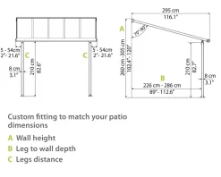 Canopia Olympia Terrassenüberdachung weiß 546x295x305 cm ^ PALRAM New
