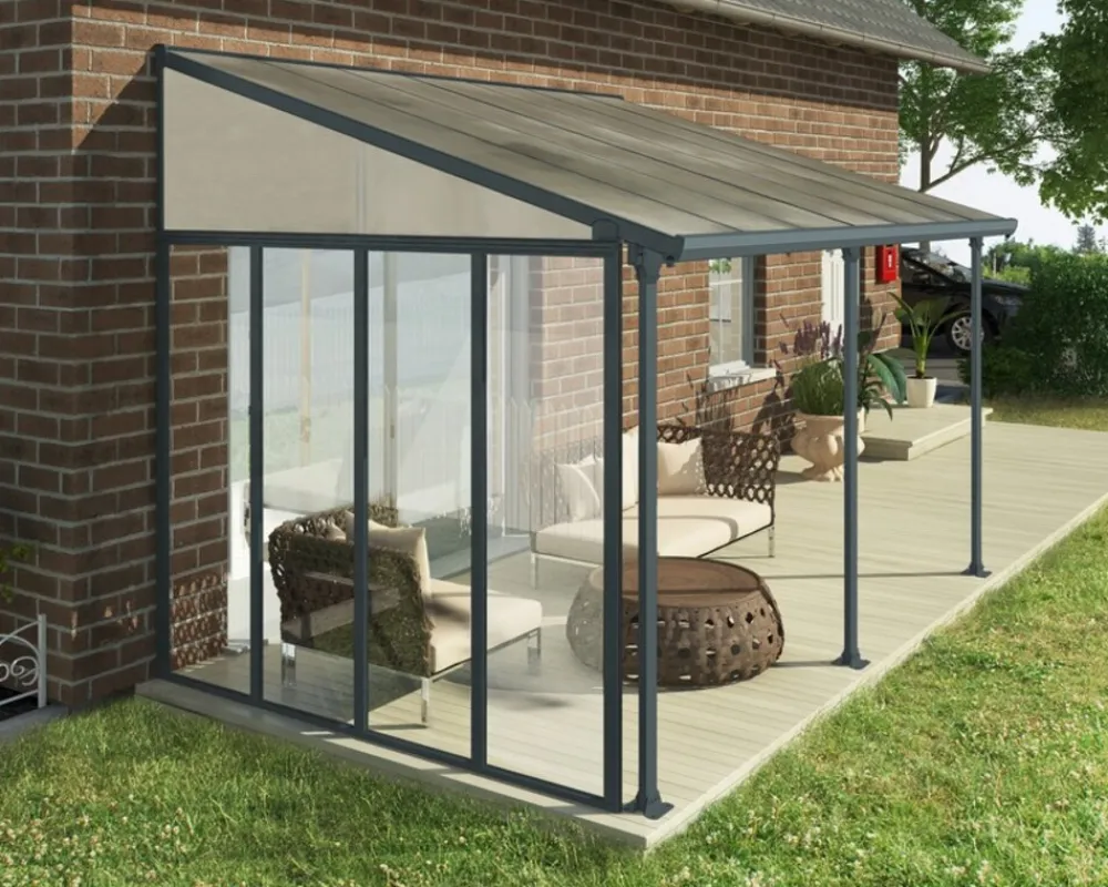 - Canopia | Seitenwand für 3m Tiefe Terrassenüberdachung, anthrazit ^ PALRAM