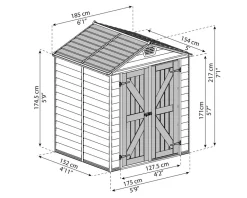 - Canopia Skylight  Gerätehaus, anthrazit ca. 185,5x217x153,5 cm BxHxT ^ PALRAM New