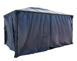 PALRAM Canopia Vorhangset für Martinique Pavillon, anthrazit 217x401 in cm (HxL) New