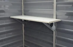 Geräteschuppen SKYLIGHT grau/anthrazit + 2x Regal ca.184x217x90 cm BxHxT ^ PALRAM Outlet
