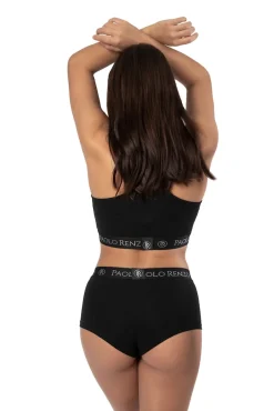 ® Damen Baumwoll Panty SPORT LINE 3 Paar - Größe M - Schwarz ^ Paolo Renzo Sale