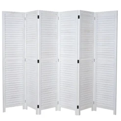 MCW Paravent -C30, Raumteiler Trennwand Sichtschutz, Shabby-Look Vintage, 170x243cm ~ weiß Sale