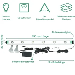 Wall Spot 60cm, Abstrahlwinkel 30°, LED Wachstumslampe, Grow Light für Zimmerpflanzen und Grünpflanzen, Fassaden- und Wandbegrünung ^ Parus by Venso Hot