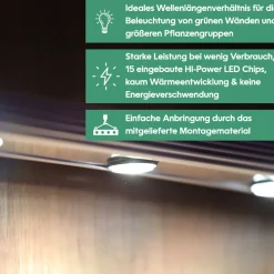 Wall Spot 150cm, Abstrahlwinkel 30°, LED Wachstumslampe, Grow Light für Zimmerpflanzen und Grünpflanzen, Fassaden- und Wandbegrünung ^ Parus by Venso