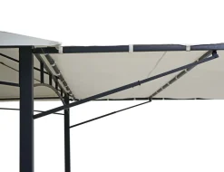 Pergola -F94, Garten Pavillon, Stahl bewegliche Seitenwand 2,5x2,5m ~ creme-beige ^ MCW Clearance