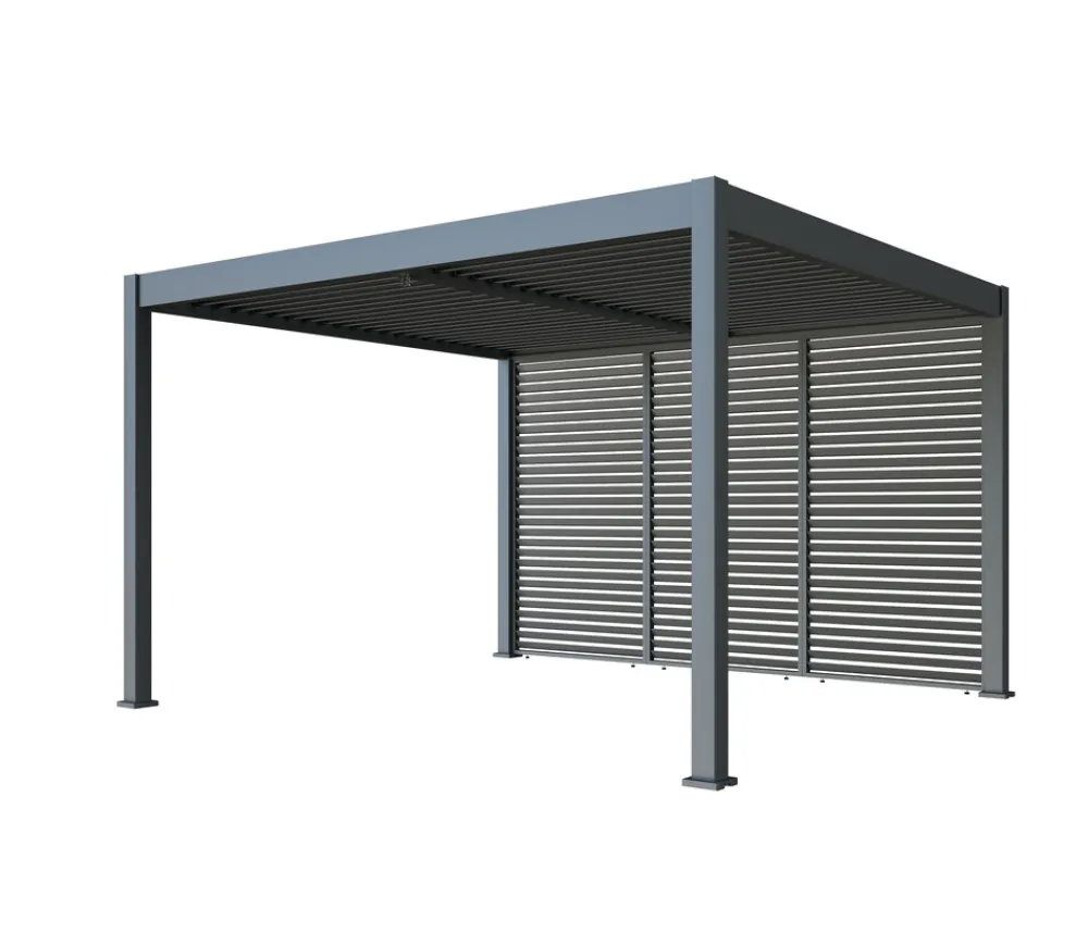 Bellavista Pergola Pavillon mit Lamellen Dach Oasis 3,6 x 4m anthrazit Clearance