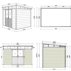 PergoLine Gartenhaus 3422 Aluminium & WPC Anthrazit Best
