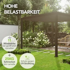PergoLine Trumpf Pergola Alu Stahl 3 m x 3 m anthrazit Sale