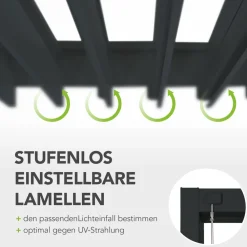 PergoLine Trumpf Pergola Alu Stahl 3 m x 3 m anthrazit Sale