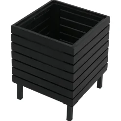 MCW Pflanzkasten -P84, Blumenkasten quadratisch Outdoor Stahl Akazie 43x33x33cm MVG-zertifiziert ~ schwarz Online