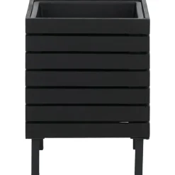 MCW Pflanzkasten -P84, Blumenkasten quadratisch Outdoor Stahl Akazie 43x33x33cm MVG-zertifiziert ~ schwarz Online
