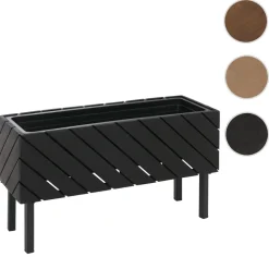 MCW Pflanzkasten MVG-P87, Blumen-/Pflanzkübel Blumenkasten, In-/Outdoor Akazie Holz MVG-zertifiziert 36x62x22cm ~ schwarz Discount
