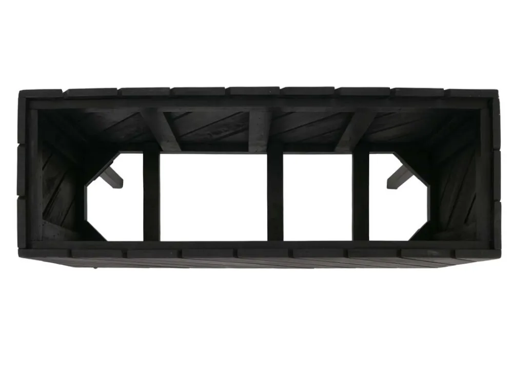 MCW Pflanzkasten MVG-P87, Blumen-/Pflanzkübel Blumenkasten, In-/Outdoor Akazie Holz MVG-zertifiziert 36x62x22cm ~ schwarz Discount