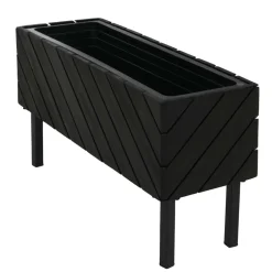 MCW Pflanzkasten MVG-P87, Blumen-/Pflanzkübel Blumenkasten, In-/Outdoor Akazie Holz MVG-zertifiziert 36x62x22cm ~ schwarz Discount