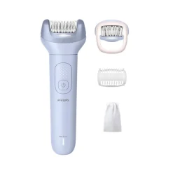 Philips Series 8000 BRE708/00 Epilierer (ProGuide, nass oder trocken verwendbar, 100 % wasserabweisend, Double Action-Technologie, 360°-LED-Licht, 32 Pinzetten, 2 Geschwindigkeiten, 3 Aufsätze insgesamt, Akkubetrieb, 60 Min. mit einer Ladung, Aufbewahrungs Clearance