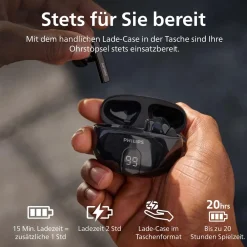 TAT2520 schwarz True Wireless In-Ear Kopfhörer (Headset-Funktion, Bluetooth, kabellos, ANC, USB) ^ Philips Clearance