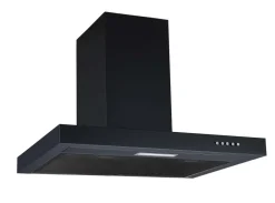 Dunstabzugshaube 6004BH - Blockhaube schwarz mit 2 Fettfiltern; 379 m³/h, 1 X 2,0 Watt LED,60 cm  breit, EEK C ^ PKM Clearance