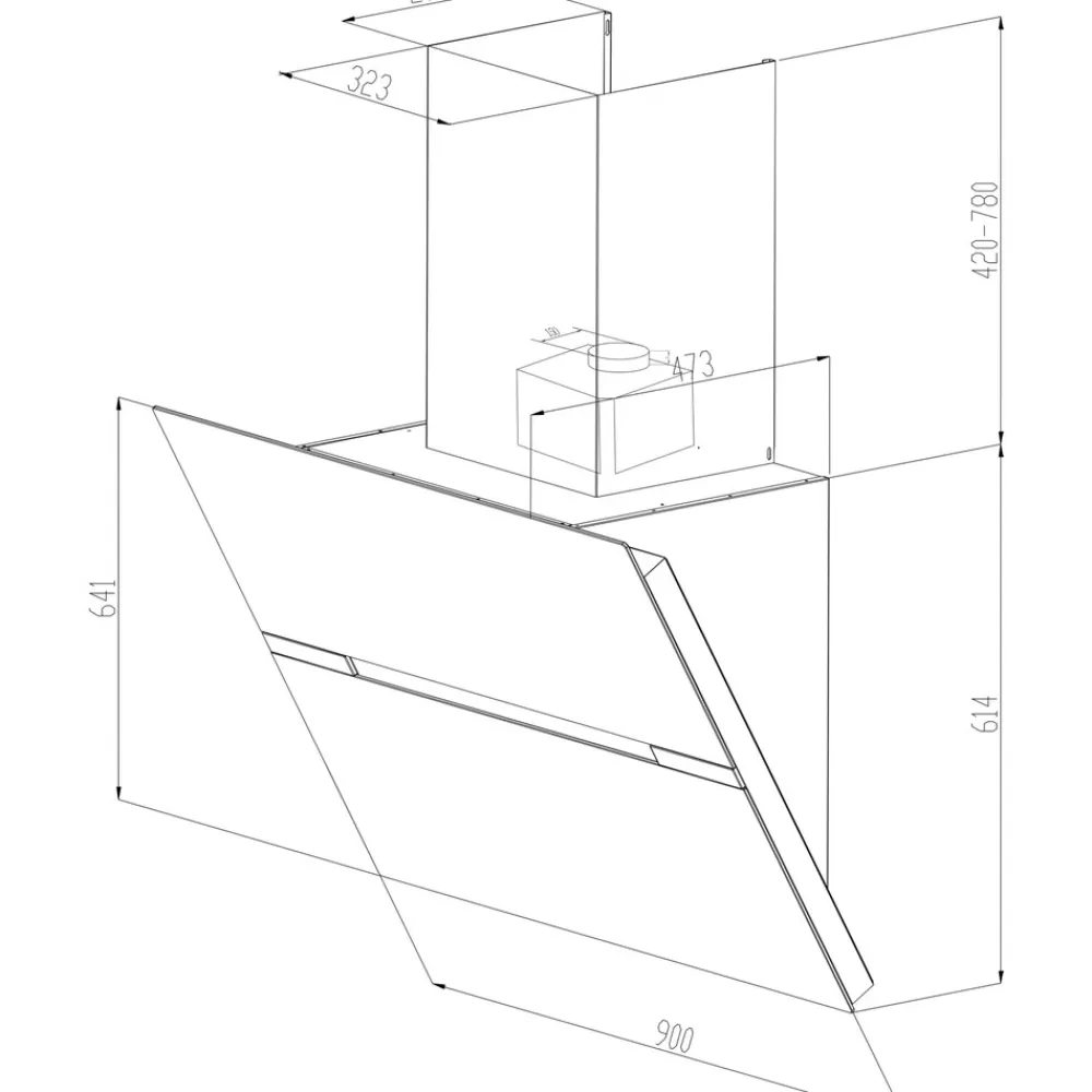 Dunstabzugshaube 9080BZ schwarz 90 cm ^ PKM New